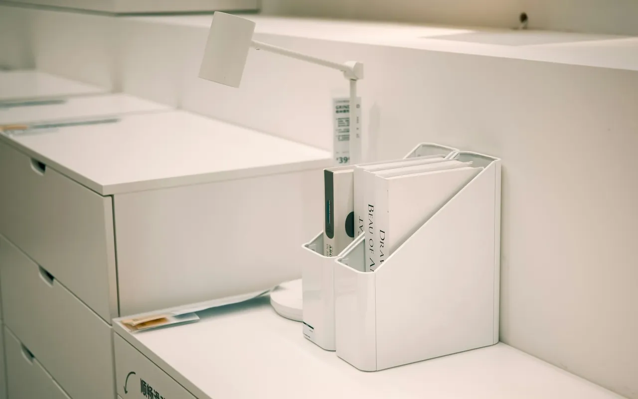 Organised office files and workspace records